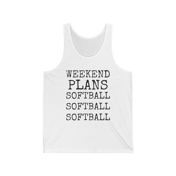 Weekend Plans · Softball — Bella+Canvas 3480 Unisex Tank