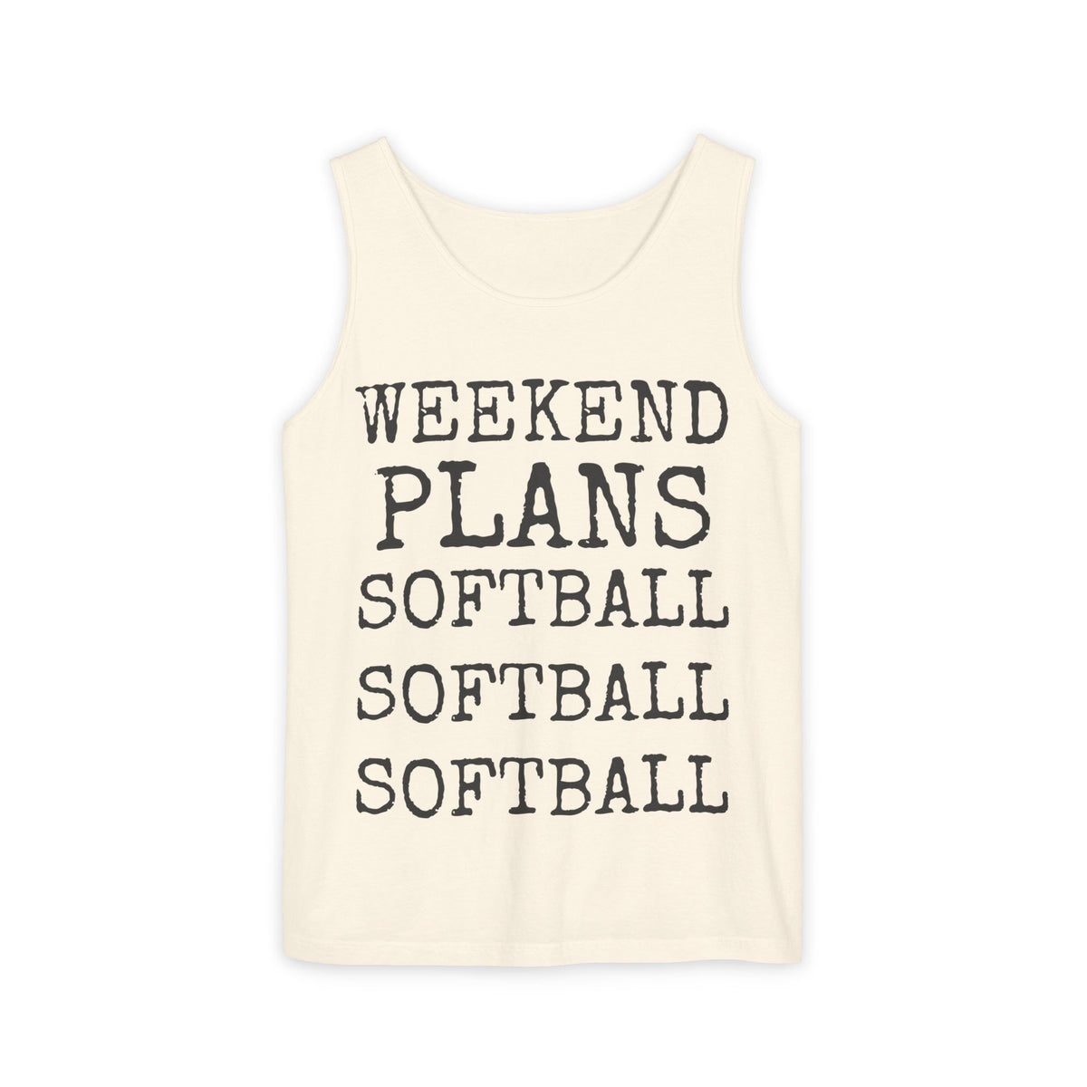 Weekend Plans · Softball — Comfort Colors 9360 Garment-Dyed Tank